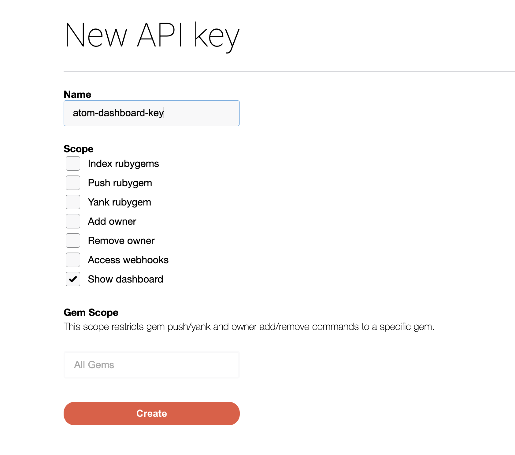 New API key